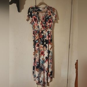 Floral high-lo dress